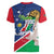 Namibia 1990 Women V-Neck T-Shirt Independence Anniversary African Pattern