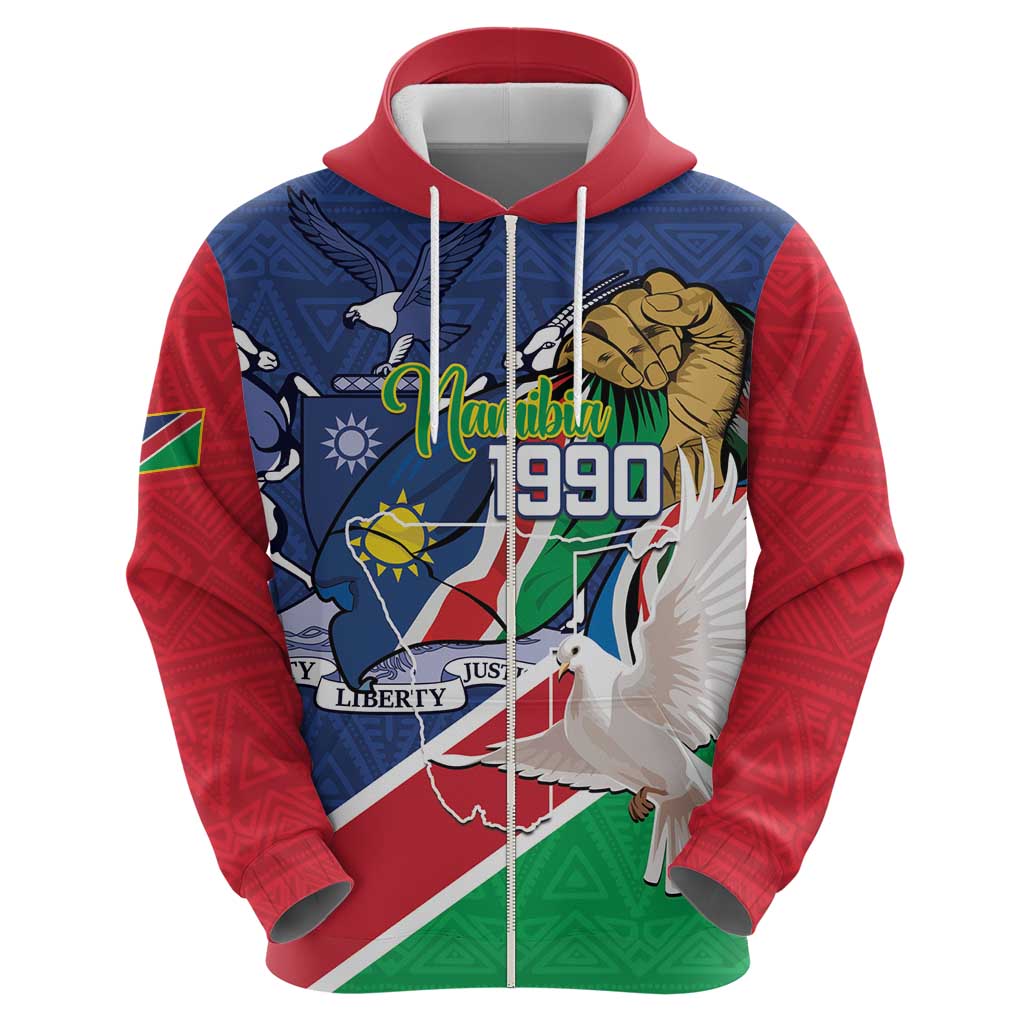Namibia 1990 Zip Hoodie Independence Anniversary African Pattern