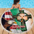 United States And Ireland Beach Blanket USA Eagle With Irish Celtic Cross - Wonder Print Shop