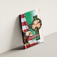 United States And Ireland Canvas Wall Art USA Eagle With Irish Celtic Cross - Wonder Print Shop