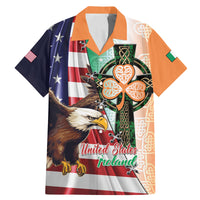 United States And Ireland Family Matching Mermaid Dress and Hawaiian Shirt USA Eagle With Irish Celtic Cross - Wonder Print Shop