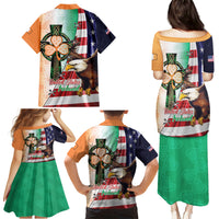 United States And Ireland Family Matching Puletasi and Hawaiian Shirt USA Eagle With Irish Celtic Cross - Wonder Print Shop