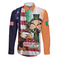 United States And Ireland Family Matching Puletasi and Hawaiian Shirt USA Eagle With Irish Celtic Cross - Wonder Print Shop