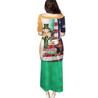 United States And Ireland Family Matching Puletasi and Hawaiian Shirt USA Eagle With Irish Celtic Cross - Wonder Print Shop