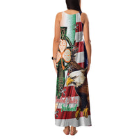 United States And Ireland Family Matching Tank Maxi Dress and Hawaiian Shirt USA Eagle With Irish Celtic Cross - Wonder Print Shop
