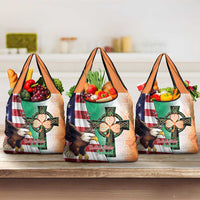United States And Ireland Grocery Bag USA Eagle With Irish Celtic Cross