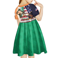 United States And Ireland Kid Short Sleeve Dress USA Eagle With Irish Celtic Cross - Wonder Print Shop