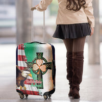 United States And Ireland Luggage Cover USA Eagle With Irish Celtic Cross - Wonder Print Shop