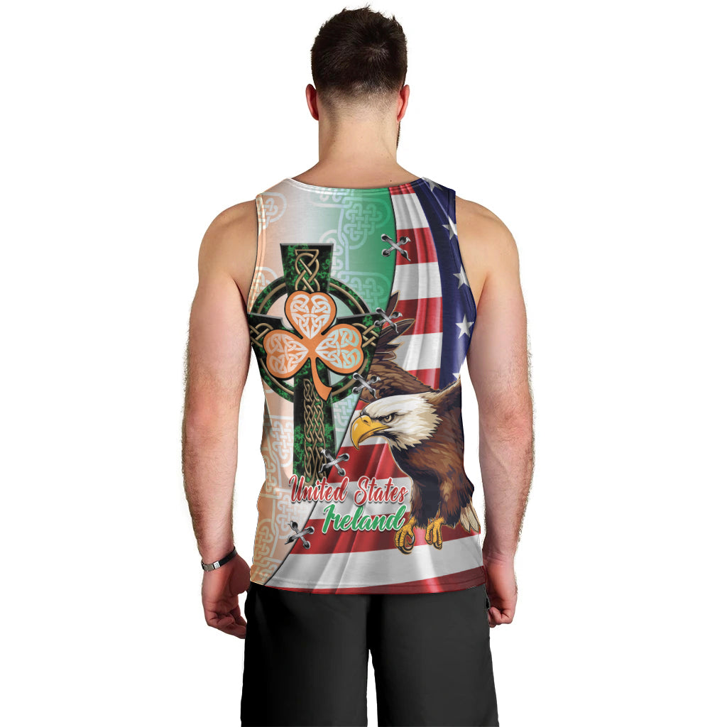 United States And Ireland Men Tank Top USA Eagle With Irish Celtic Cross - Wonder Print Shop