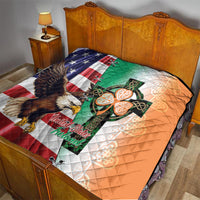 United States And Ireland Quilt USA Eagle With Irish Celtic Cross - Wonder Print Shop