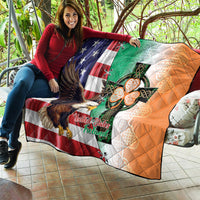 United States And Ireland Quilt USA Eagle With Irish Celtic Cross - Wonder Print Shop