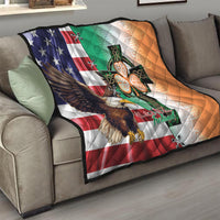 United States And Ireland Quilt USA Eagle With Irish Celtic Cross - Wonder Print Shop