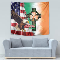 United States And Ireland Tapestry USA Eagle With Irish Celtic Cross - Wonder Print Shop