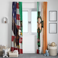 United States And Ireland Window Curtain USA Eagle With Irish Celtic Cross - Wonder Print Shop