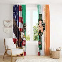 United States And Ireland Window Curtain USA Eagle With Irish Celtic Cross - Wonder Print Shop