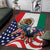 United States And Mexico Area Rug USA Eagle With Mexican Aztec - Wonder Print Shop