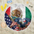 United States And Mexico Beach Blanket USA Eagle With Mexican Aztec - Wonder Print Shop