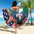 United States And Mexico Beach Blanket USA Eagle With Mexican Aztec - Wonder Print Shop