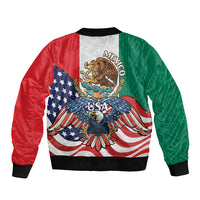 United States And Mexico Bomber Jacket USA Eagle With Mexican Aztec - Wonder Print Shop