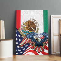 United States And Mexico Canvas Wall Art USA Eagle With Mexican Aztec - Wonder Print Shop