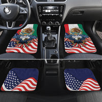 United States And Mexico Car Mats USA Eagle With Mexican Aztec - Wonder Print Shop