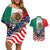 United States And Mexico Couples Matching Off Shoulder Short Dress and Hawaiian Shirt USA Eagle With Mexican Aztec - Wonder Print Shop