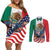 United States And Mexico Couples Matching Off Shoulder Short Dress and Long Sleeve Button Shirt USA Eagle With Mexican Aztec - Wonder Print Shop