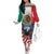 United States And Mexico Family Matching Off The Shoulder Long Sleeve Dress and Hawaiian Shirt USA Eagle With Mexican Aztec - Wonder Print Shop