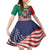 United States And Mexico Family Matching Off Shoulder Maxi Dress and Hawaiian Shirt USA Eagle With Mexican Aztec - Wonder Print Shop