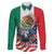 United States And Mexico Family Matching Off Shoulder Maxi Dress and Hawaiian Shirt USA Eagle With Mexican Aztec - Wonder Print Shop