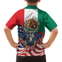United States And Mexico Family Matching Puletasi and Hawaiian Shirt USA Eagle With Mexican Aztec - Wonder Print Shop