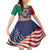 United States And Mexico Family Matching Short Sleeve Bodycon Dress and Hawaiian Shirt USA Eagle With Mexican Aztec - Wonder Print Shop