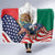United States And Mexico Hooded Blanket USA Eagle With Mexican Aztec