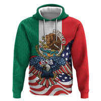 United States And Mexico Hoodie USA Eagle With Mexican Aztec - Wonder Print Shop