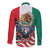 United States And Mexico Long Sleeve Button Shirt USA Eagle With Mexican Aztec - Wonder Print Shop