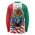 United States And Mexico Long Sleeve Shirt USA Eagle With Mexican Aztec - Wonder Print Shop