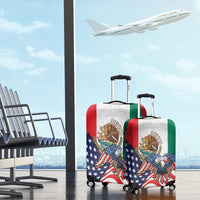 United States And Mexico Luggage Cover USA Eagle With Mexican Aztec - Wonder Print Shop