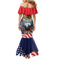 United States And Mexico Mermaid Dress USA Eagle With Mexican Aztec - Wonder Print Shop