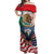 United States And Mexico Off Shoulder Maxi Dress USA Eagle With Mexican Aztec - Wonder Print Shop