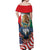 United States And Mexico Off Shoulder Maxi Dress USA Eagle With Mexican Aztec - Wonder Print Shop