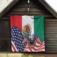 United States And Mexico Quilt USA Eagle With Mexican Aztec - Wonder Print Shop
