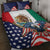 United States And Mexico Quilt Bed Set USA Eagle With Mexican Aztec