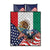 United States And Mexico Quilt Bed Set USA Eagle With Mexican Aztec