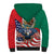 United States And Mexico Sherpa Hoodie USA Eagle With Mexican Aztec - Wonder Print Shop