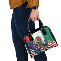 United States And Mexico Shoulder Handbag USA Eagle With Mexican Aztec