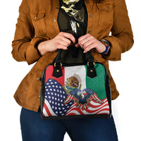 United States And Mexico Shoulder Handbag USA Eagle With Mexican Aztec