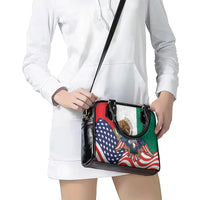 United States And Mexico Shoulder Handbag USA Eagle With Mexican Aztec