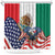 United States And Mexico Shower Curtain USA Eagle With Mexican Aztec