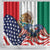 United States And Mexico Shower Curtain USA Eagle With Mexican Aztec