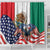 United States And Mexico Shower Curtain USA Eagle With Mexican Aztec